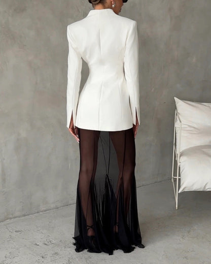 Fashion Jacket & Perspective Skirt Two-Piece Set