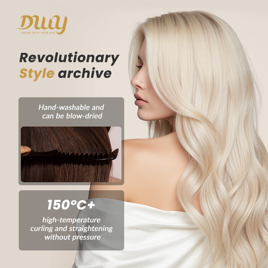 Simone -DWY Long-length Layer-cut Wave Ash Grey Gradient Glueless Synthetic Wig