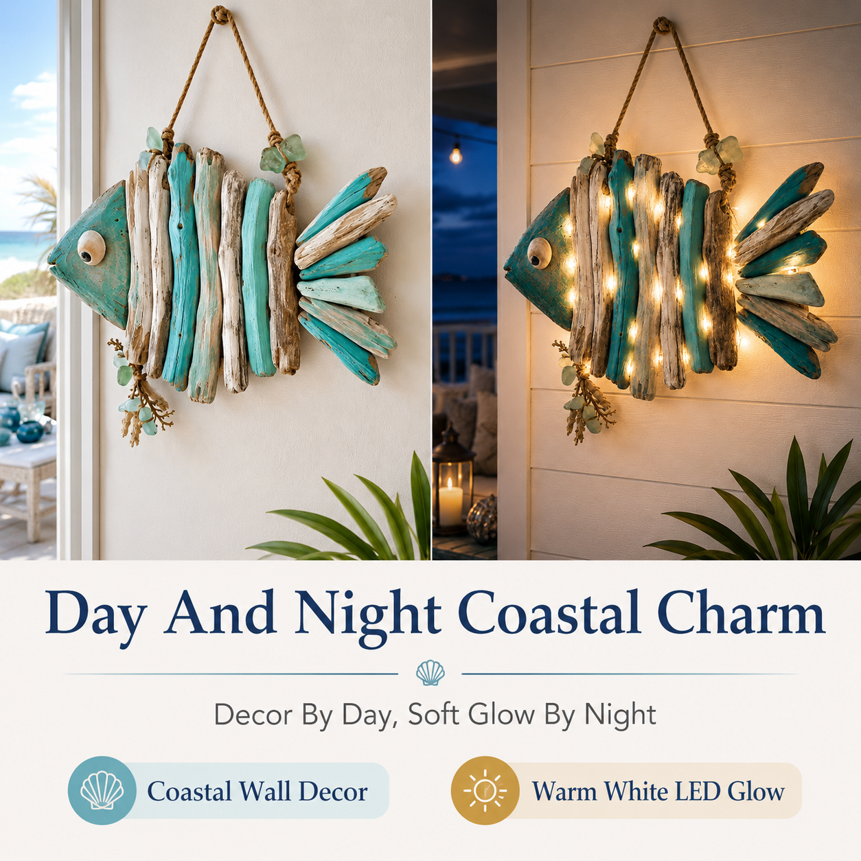 🌊 Lighted Coastal Fish Wall Decor – Bring Ocean Charm & Warm Glow to Your Home
