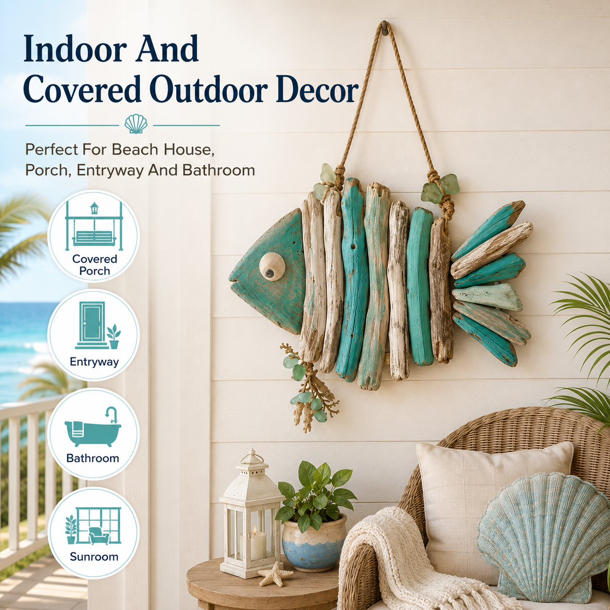 🌊 Lighted Coastal Fish Wall Decor – Bring Ocean Charm & Warm Glow to Your Home