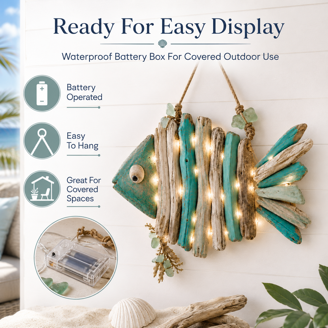 🌊 Lighted Coastal Fish Wall Decor – Bring Ocean Charm & Warm Glow to Your Home
