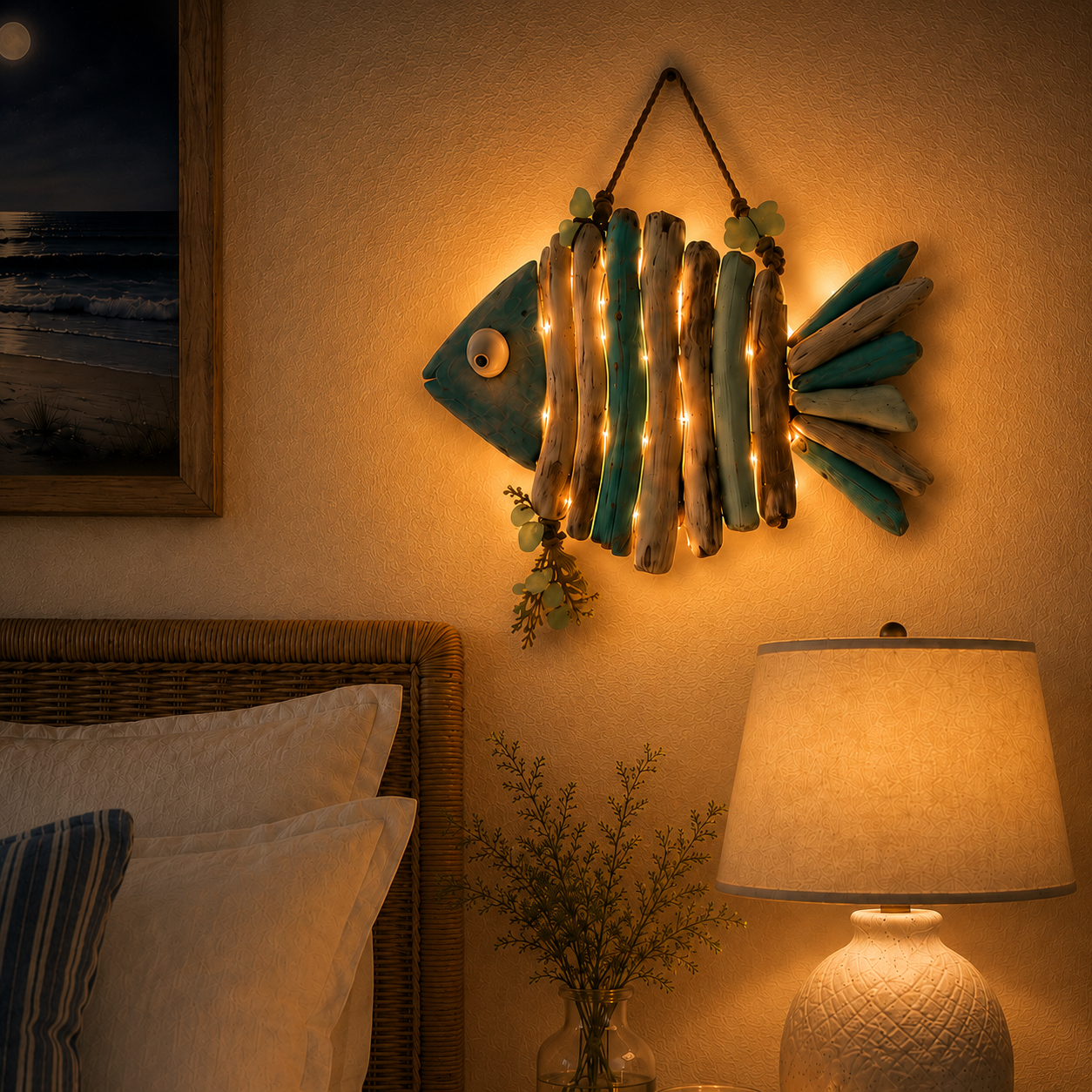 🌊 Lighted Coastal Fish Wall Decor – Bring Ocean Charm & Warm Glow to Your Home