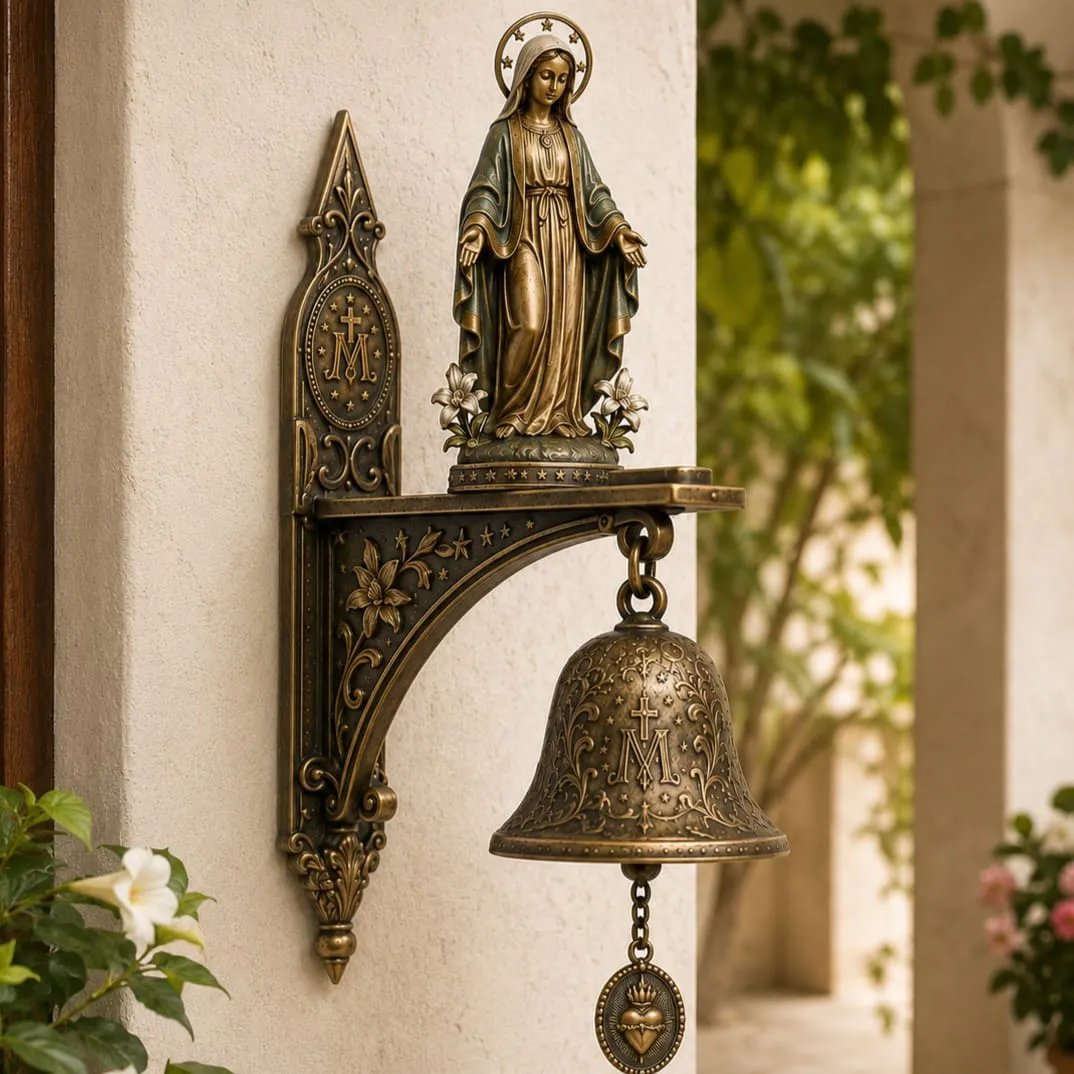 🙏 Our Lady of Grace Miraculous Medal Hanging Bell – Sacred Catholic Home Decor & Inspiring Gift For Devout Women