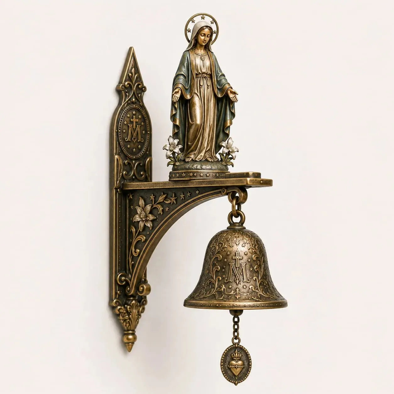 🙏 Our Lady of Grace Miraculous Medal Hanging Bell – Sacred Catholic Home Decor & Inspiring Gift For Devout Women
