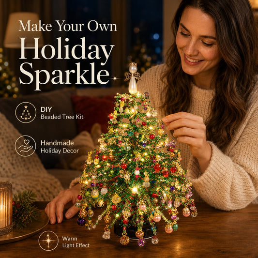 🎄✨ Kit DIY de sapin de Noël perlé – 🎅Créez votre propre décoration des Fêtes scintillante