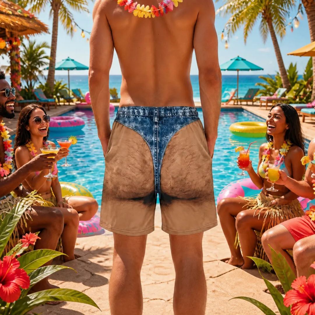 Maillot De Bain Personnalisé Pour Hommes, Nouveauté, Illusion D'optique, Short De Bain, Nouveauté Amusante, Short De Fête, Cadeau Pour Mari Et Petit Ami